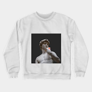 Minimalist Aesthetic - Statue of David in Black Crewneck Sweatshirt